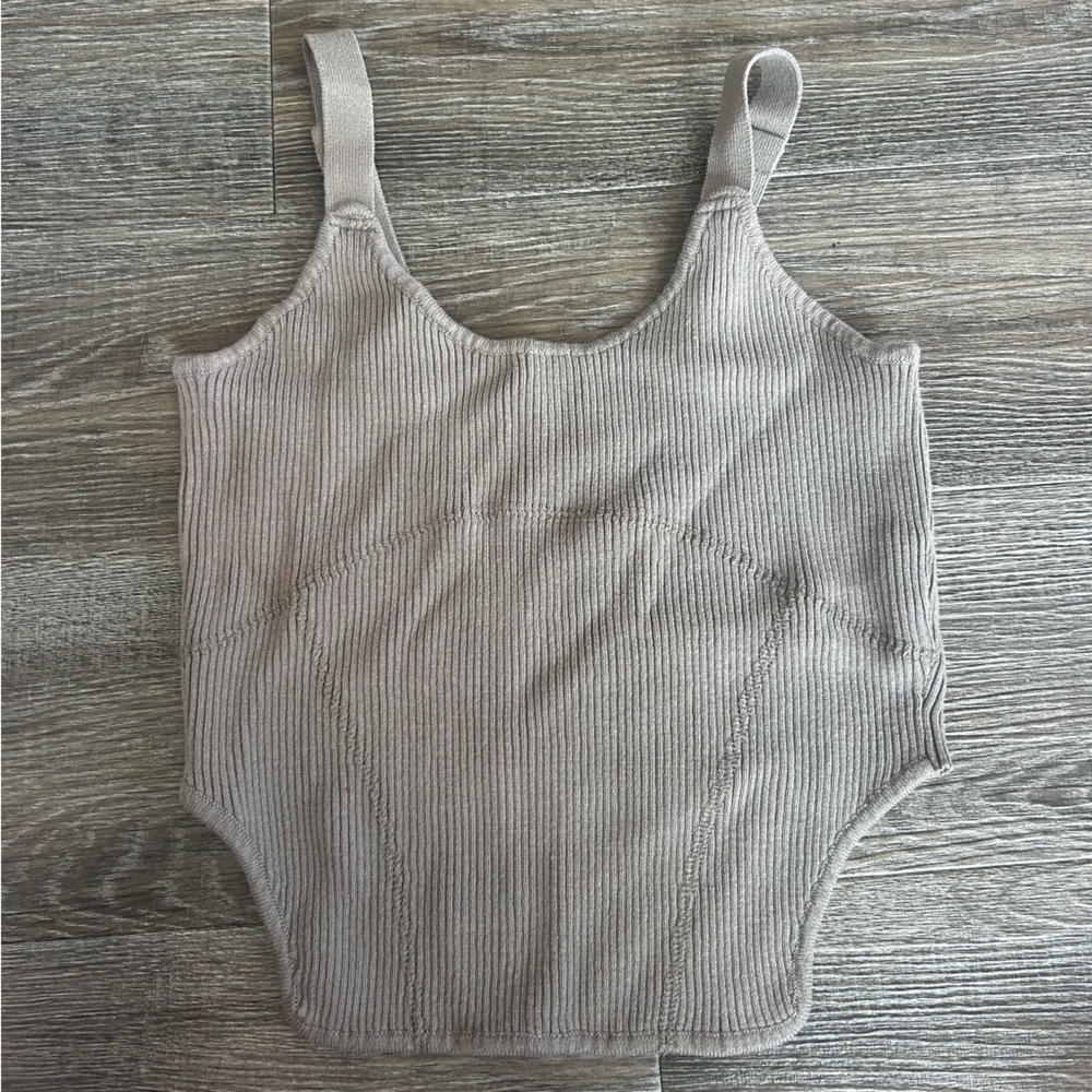 Forever 21 Taupe Ribbed Tank Top